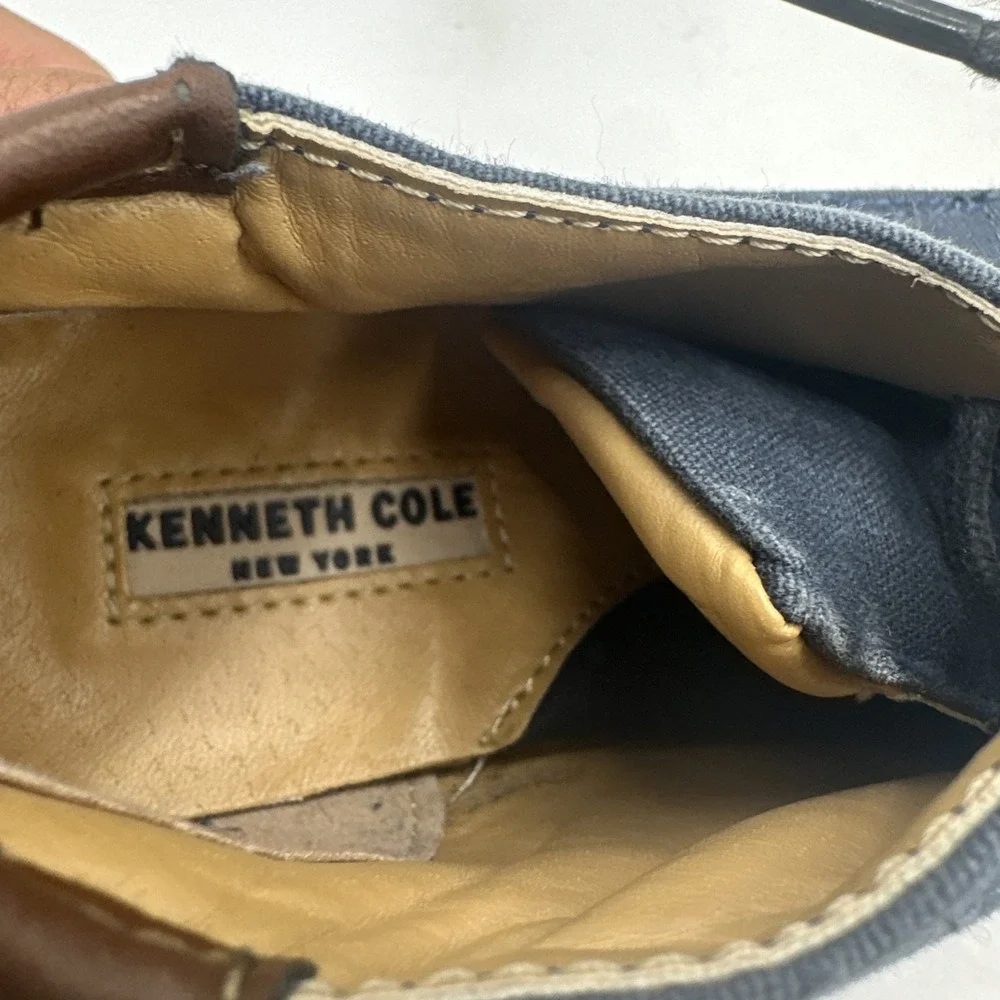 Kenneth Cole Real Deal‎ Navy Blue Canvas Lace Up Boys Dress Shoes Size 13